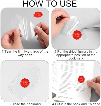 Dried Flower Bookmark Making,40PCS DIY Transparent Bookmarks for Pressed Dried Flowers, Handmade Clear Plastic Floral Book Marks for Gifts, Classroom Projects & Reading, - Image 6