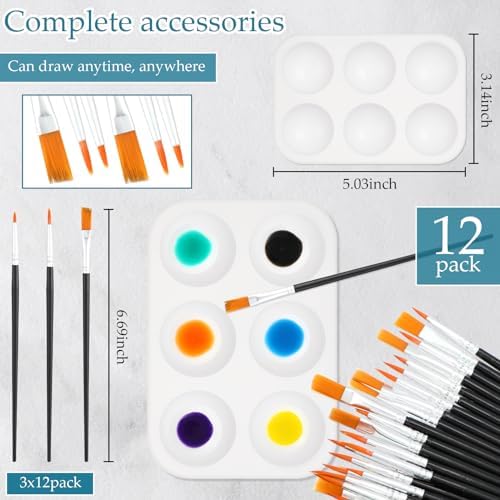 Ctosree 12 Sets Pre Drawn Canvas Kit for Painting,Flower,8 x 10 in - Image 4