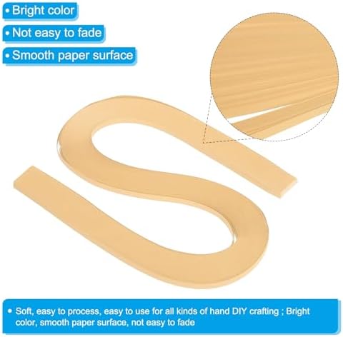 PATIKIL 360pcs Quilling Strips Paper 3/16"(5mm) 21"(54cm) Light Tan - Image 3