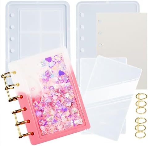 FUNSHOWCASE DIY Resin Shaker Journal Kit Rectangle - Complete Set with Notebook Molds, Binder Refills by FUNSHOWCASE
