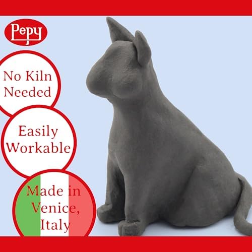 Pepy Premium European Air Dry Modeling Clay Black 2.2 lb Bar, Easy to Use Air-Hardening Clay for Classroom and Montessori Sculpting and Crafts Projects - Image 2