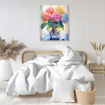 Yunruily Hydrangea Canvas Paint by Numbers for Adults-Paint by Numbers Adult Flowers,Painting by Number Flowers for Gifts and Home Wall Decor(with Gifts Box) 16x20inch - Image 7