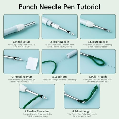 Fvbber Punch Needle Kits Adults Beginner, 2 Pcs DIY Easy Flower Embroidery Set with Patterns, Tools, Yarns, Hoop, Instruction for Home Decor, Craft Gift (Flower 1 - Image 4