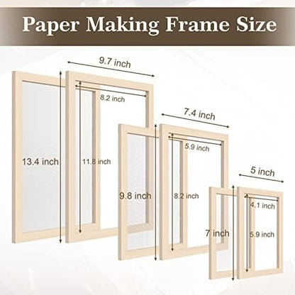 Caydo Paper Making Frame Kit, 3 Pieces Mould and Deckle for Adults - Image 2