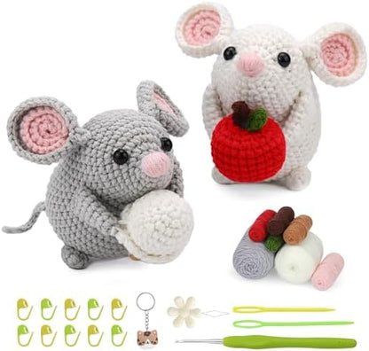 Crochet Kit for Beginners Adults Crochet Animals Kit with Video Tutorials by KOGYXE