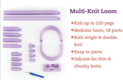Authentic Knitting Board Adjustable Multi-Knit Loom, snap in parts, small and large gauge - Image 6