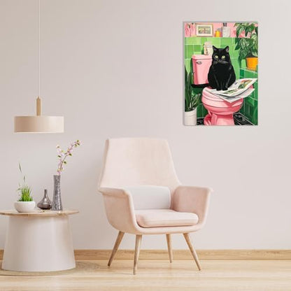 MAXBYE Paint By Numbers Kit for Adults with Frame and Wooden Easel, Black Cat Acrylic Simple Oil Painting Kits for Beginners, Gift Home Wall Garden Decor Any Festival 10×14 in - Image 5
