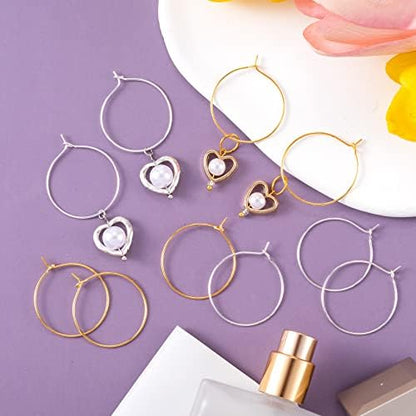 OIIKI 300PCS Earring Beading Hoops, 25mm Gold/Silver Plated Findings - Image 3
