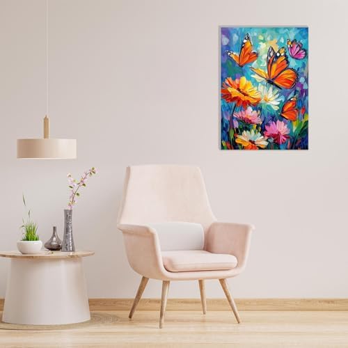 MAXBYE Paint By Numbers Kit for Adults with Frame and Wooden Easel, Colorful Butterfly Acrylic Simple Oil Painting Kits for Beginners, Gift Home Wall Garden Decor Any Festival 10×14 in - Image 5