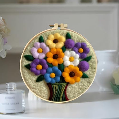 Wonafa DIY Wool Needle Felt Starter Kit, Beginner Needle Felt Kit with Wool Felt Bag, Felts Needles, Photo Frame, Foam Mat, Felts Cloth and Instructions for Home Decor, Art Crafts (Style 8) - Image 5