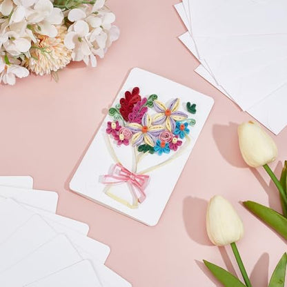 WEBEEDY 20 Sets DIY Flower Paper Quilling Kits for Adults 5 Styles Roses,Lotus,Daisies,Lilies Greeting Cards Making Kit with 20 Blank Cards,36 Colors Strips,Quilling Tools and Instruction for Birthday - Image 5