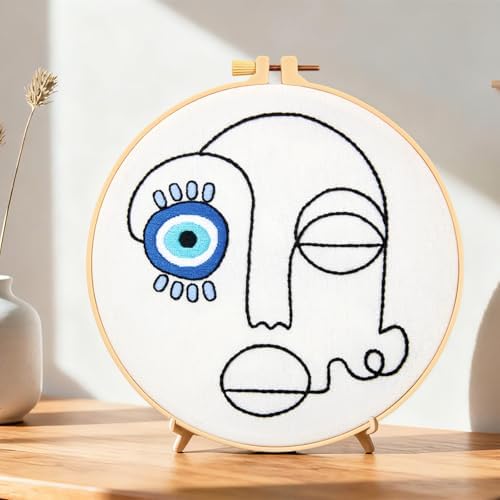 Beginner Embroidery Starter Kits, Abstract Embroidery Kits for Beginners Adults, Stamped Cross Stitch Kits for Beginners Adults Craft Kits for Women, Entire Set of Embroidery Supplies & Video Tutorial - Image 2