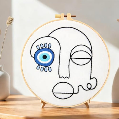 Beginner Embroidery Starter Kits, Abstract Embroidery Kits for Beginners Adults, Stamped Cross Stitch Kits for Beginners Adults Craft Kits for Women, Entire Set of Embroidery Supplies & Video Tutorial - Image 2