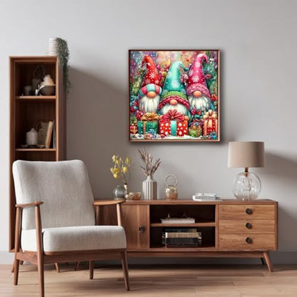 Reivworl Christmas Framed Paint by Numbers Kit for Adults with Wooden Easel, Gnome Paint by Numbers, Painting by Number for Home Decor 16X20 Inch with Gifts Box - Image 2
