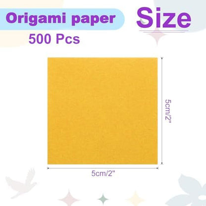 DMiotech 500 Sheets 2x2 Inch Origami Paper, Pale Yellow Square Origami Paper Easy Fold Double Sided Paper for DIY Arts and Crafts - Image 4