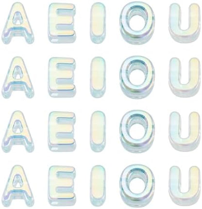 FASHEWELRY 50Pcs Vowel Large Letter Beads, 20mm Big Acrylic Alphabet Beads, Large Hole Paracord Bead for Bracelets Necklaces Bag Charms Shoelaces Keychains Lanyards (Sky Blue) - Image 7