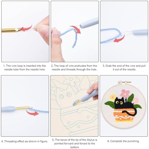 Louise Maelys Cat Plant Pattern Embroidery Kit for Beginners - Image 3
