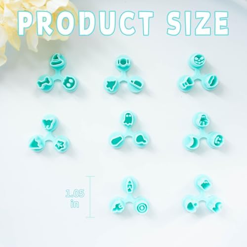 Tainsky Halloween Micro Polymer Clay Cutters for Earrings Making, 8 Shapes Mini Polymer Clay Cutters for Earrings (Holiday-B) - Image 6
