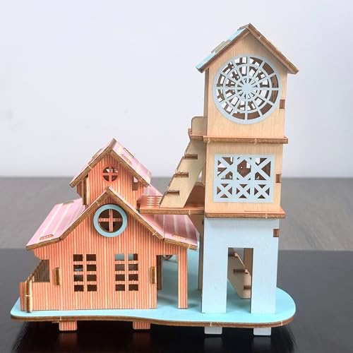 Log Cabin 3D Wooden House Puzzle,DIY Mini Building Model Kit，011 - Image 7