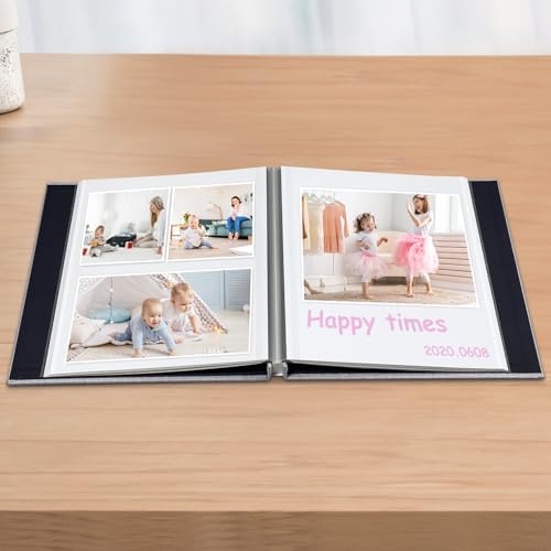 Large Photo Album Scrapbook, Holds 4x6, 8x10 Pictures, Self-Adhesive Pages for Baby, Wedding, Travel & Family Memories, Includes Metallic Pen & Scraper, DIY Memory Book for Gifts 11" X 10.8" 60 Pages - Image 3