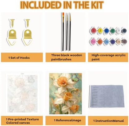 Pxzcrypha Flowers Paint by Numbers Kit for Adults-Butterfly 16x20inch - Image 3