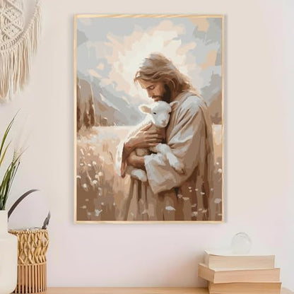 Jesus Paint by Numbers Kit for Adults Framed Canvas, Frameworkless - Image 6