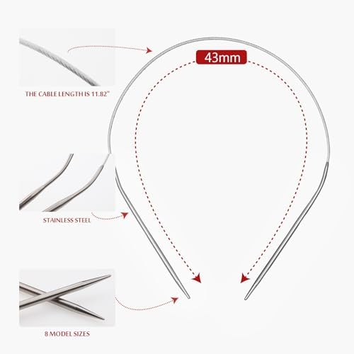 17inch (43cm) Stainless Steel Circular Knitting Needle Size US 6 (4.0mm) - Image 4