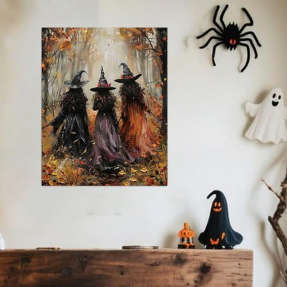 ICYANART Halloween Paint by Numbers Kit for Adults, Witch Number Painting - Image 3