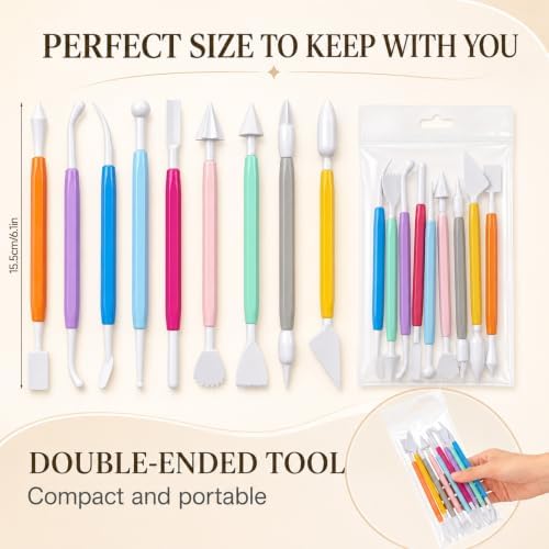 Ferrochef 20 Set 180 Pcs Clay Tools, Plastic Sculpting Tool, Colorful Style - Image 2