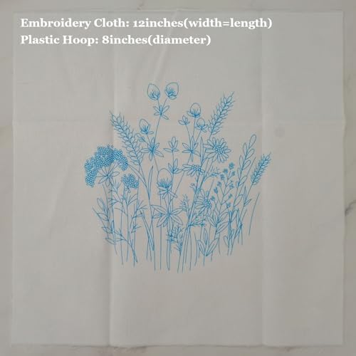 Esffaci Embroidery Starter Kit for Adult Beginner with Flowers Pattern Hand Embroidery Set with Cloth Hoop Needle Threader Floss and Instruction - Image 3