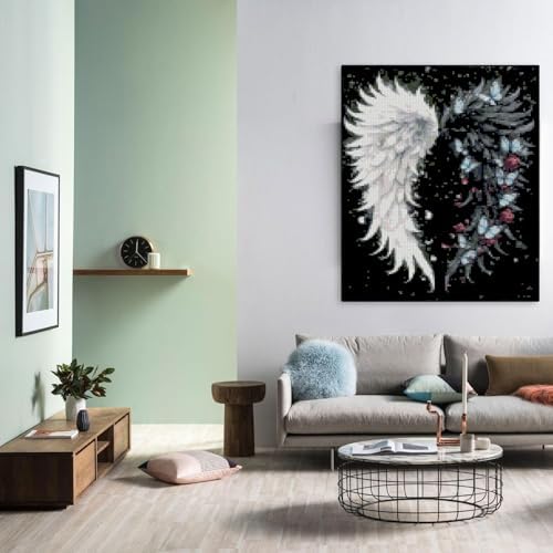 Angel Wings Stamped Cross Stitch Kits for Adults,Colourful Angel Wings Dimensions Cross Stitch Kits Embroidery Kit Arts and Crafts for Beginners 15.7x11.8 inches - Image 3