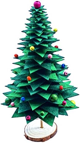 Inf-way Felt Christmas Tree DIY Craft Kit, Handmade Mini Christmas Tree Decoration Set Festive DIY Craft Supplies with Felt Sheets & Ornaments for Holiday Decor(3pack) - Image 6