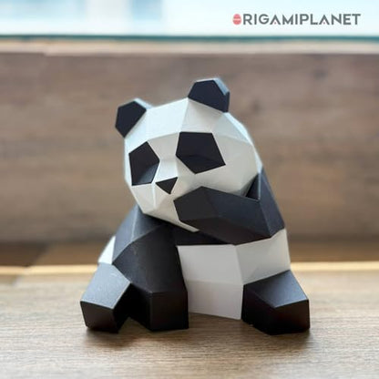 3D Panda Fanfan Origami Paper Craft Kit, Fun DIY Pre-Cut 3D Paper Art Model for Teens & Adults, Easy Handmade Animal Figurine Sculpture Gift Set for Bookshelf Decoration - Image 5