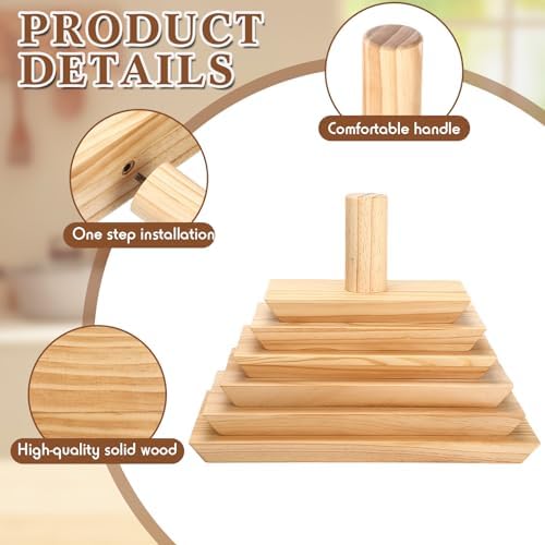 DoubleFill 6 Pack Pottery Molds 12.5" 11.5" 10.5" 9.5" 8.5" 7.5" Thickness 1" Plaster Molds Wood Pottery Tools with Handle for Ceramic Top Forms DIY Bowls Plate Dish Slump Press Art Making (Rectangle) - Image 3