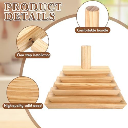 DoubleFill 6 Pack Pottery Molds 12.5" 11.5" 10.5" 9.5" 8.5" 7.5" Thickness 1" Plaster Molds Wood Pottery Tools with Handle for Ceramic Top Forms DIY Bowls Plate Dish Slump Press Art Making (Rectangle) - Image 3