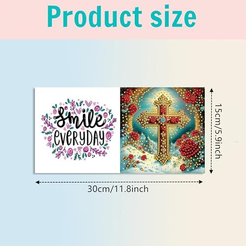 MaiYiYi 6 Pack DIY Cross Diamond Painting Greeting Cards Kit - Image 2