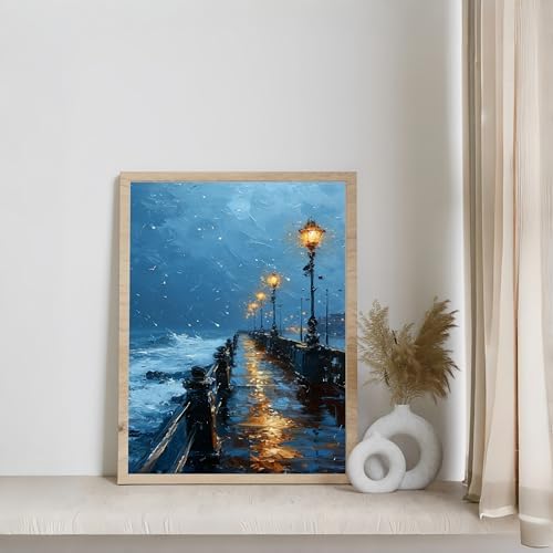 XSJDBYYQ Paint by Numbers Kit for Adults Beginner,Harbor Oil Painting Kit Adult Paint by Number Kits on Canvas, Paint by Easy Acrylic Painting Home Wall Decor 12x16 Inch - Image 5