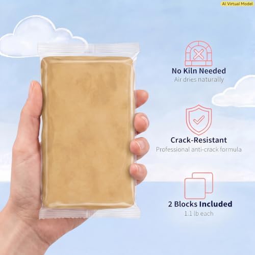 ZEHIQ Air Dry Clay-2.2 lbs Natural Yellow Pottery Clay for Craft Projects - Image 2