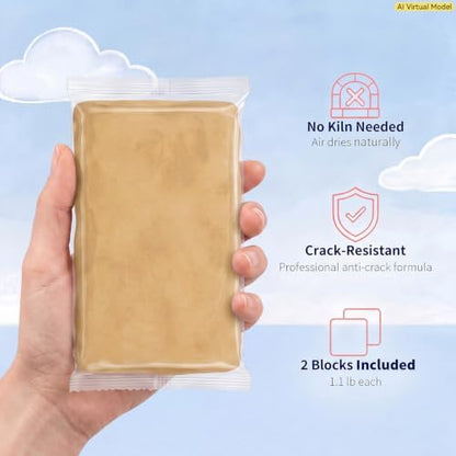 ZEHIQ Air Dry Clay-2.2 lbs Natural Yellow Pottery Clay for Craft Projects - Image 2