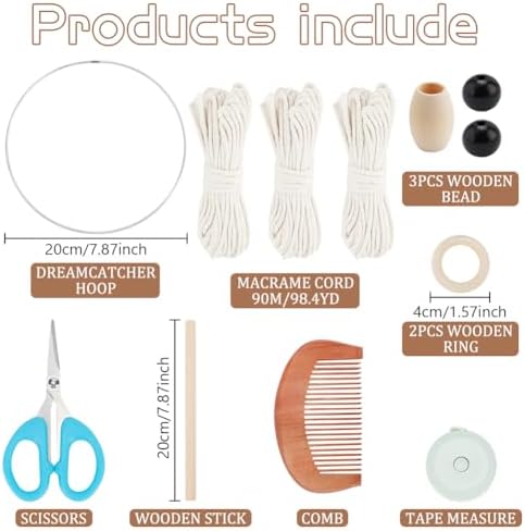 FREEBLOSS Macrame Owl Kit for Beginners Macrame Wall Hanging Kit DIY Macrame Kit with Video Tutorial Macrame Hanging Decor for Adults Gift, Naturally white - Image 2