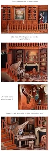 Grimm's Fairy Tale Book Nook Kit - 3D Wooden DIY Miniature Library with LED Lights, Vintage Bookshelf Decor for Adults - Image 5