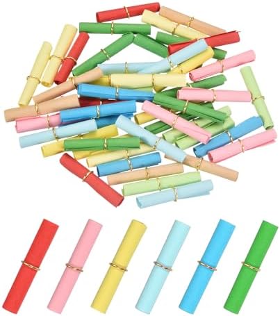 MECCANIXITY 48Pcs Message Paper Scrolls 3x6cm Lucky Wishing Mixed Color by MECCANIXITY