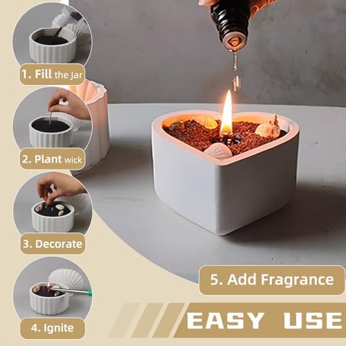Pearled Candle Sand Set - 2.2Lb Sand Wax, 50X 6” Wicks, 6X Essential Oils, 2X Candle Jars with Lids, Smoke Free Powder Snow Halloween Candles, Over 240 Hours Burn Time DIY Candle Making Kit, Black - Image 6