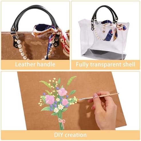 CONCHLERY Tote Bag Handbag Making Kit with Handbag Bottom, Handle, Ribbon Easy Handmade DIY Bags for Women Gift Travel Summer Beach Party, Wood - Image 4