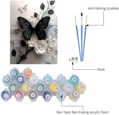 VIGEGU Butterfly Paint by Numbers Kit for Adults Beginner with Framed - Image 5