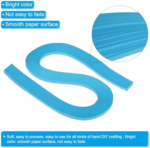 PATIKIL 600pcs Quilling Strips Paper 3/16"(5mm) 21"(54cm) Origami Paper Quilling Strip for Art DIY Hand Craft Christmas, Aquamarine Blue - Image 3