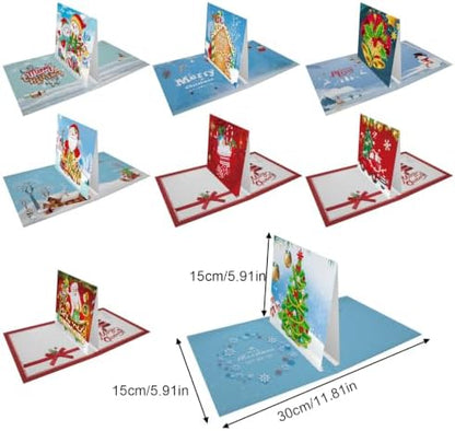 8PCS Merry Chrismas DIY Greeting Card Kits with Envelopes Diamond Art Greeting Cards Diamond Art Cards Kits for Adults DIY Crafts Family Friend Gifts - Image 5