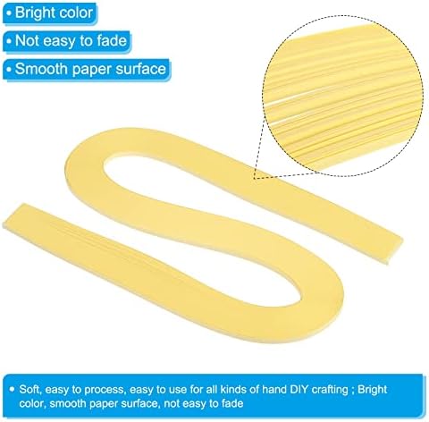 PATIKIL Quilling Strips Paper 120pcs 1/8"(3mm) 54cm Origami Paper Quilling Strip for Art DIY Hand Craft Christmas Light Yellow - Image 3