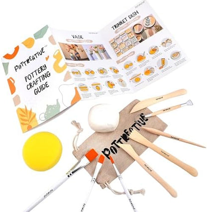 POTTREATIVE Air Dry Clay Kit for Adults, Pottery Starter Kit with Tools & Guide, DIY Craft Kit for Beginners, Date Night Activity, Art Hobby Gift Set - Image 4