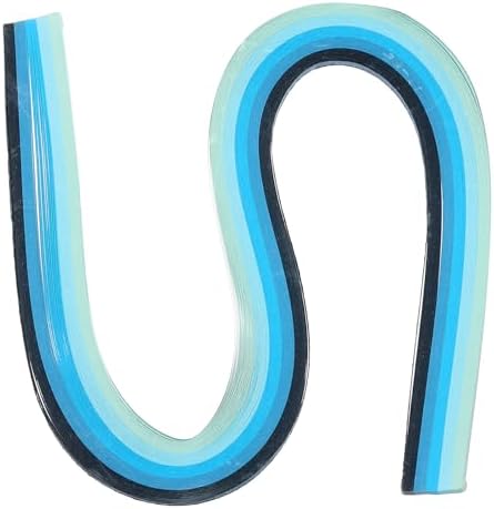 PATIKIL 120pcs Rainbow Quilling Strips Paper 3/16"(5mm) 21" Origami Paper Quilling Strip for Art DIY Hand Craft Christmas, Gradient Blue by PATIKIL